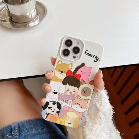 iPhone 14 Pro Fleksibel Plastik Cover m. Motiv - Barn med Kæledyr