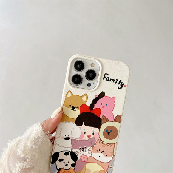 iPhone 14 Pro Fleksibel Plastik Cover m. Motiv - Barn med Kæledyr