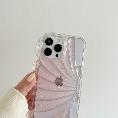 iPhone 14 Pro Fleksibelt Plastik Cover 3D Muslingeskal / Gennemsigtig - Blå
