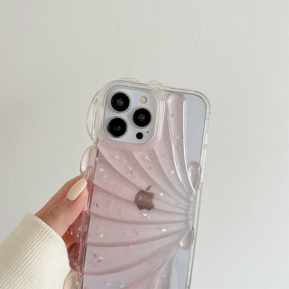 iPhone 14 Pro Fleksibelt Plastik Cover 3D Muslingeskal / Gennemsigtig - Gul