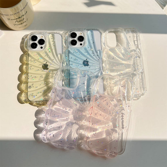 iPhone 14 Pro Fleksibelt Plastik Cover 3D Muslingeskal / Gennemsigtig - Gul