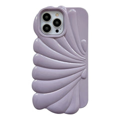 iPhone 14 Pro Plast Cover - Muslingeskal Design - Lilla