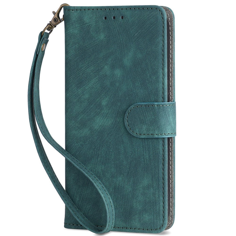 Honor 70 Lite Læder Cover m. Pung & Strop - Grøn
