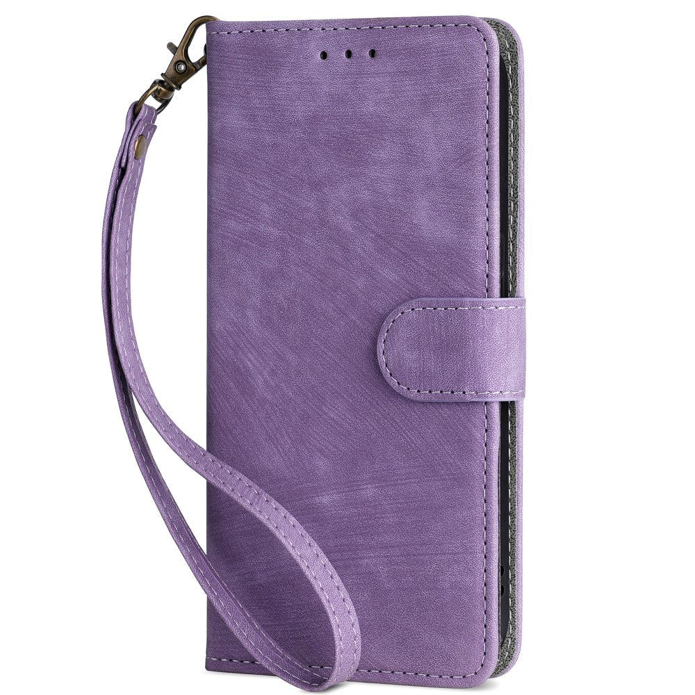 Honor 70 Lite Læder Cover m. Pung & Strop - Lilla
