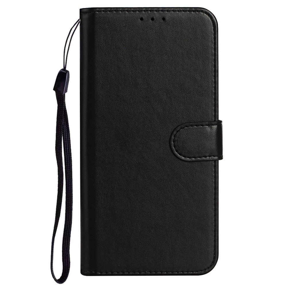 Sony Xperia 10 V Læder Cover m. Pung og Strop - Sort