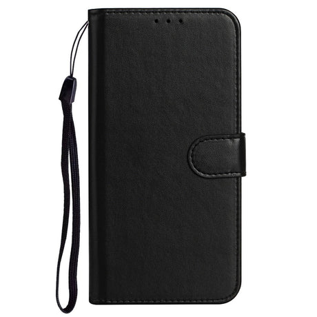Sony Xperia 10 V Læder Cover m. Pung og Strop - Sort