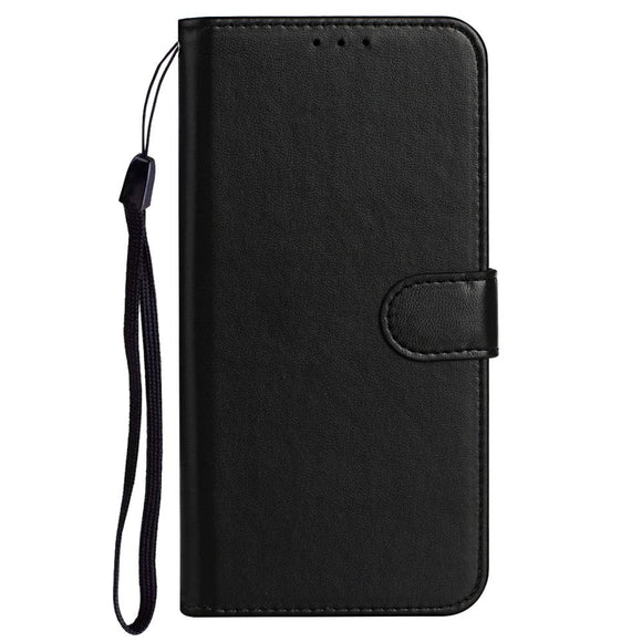 Sony Xperia 10 V Læder Cover m. Pung og Strop - Sort