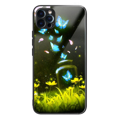 iPhone 14 Pro Plastik Cover m. Glasbagside - Sommerfugle