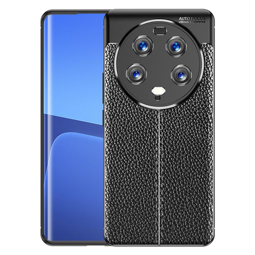 Xiaomi 13 Ultra Læderbetrukket Plastik Cover - Sort