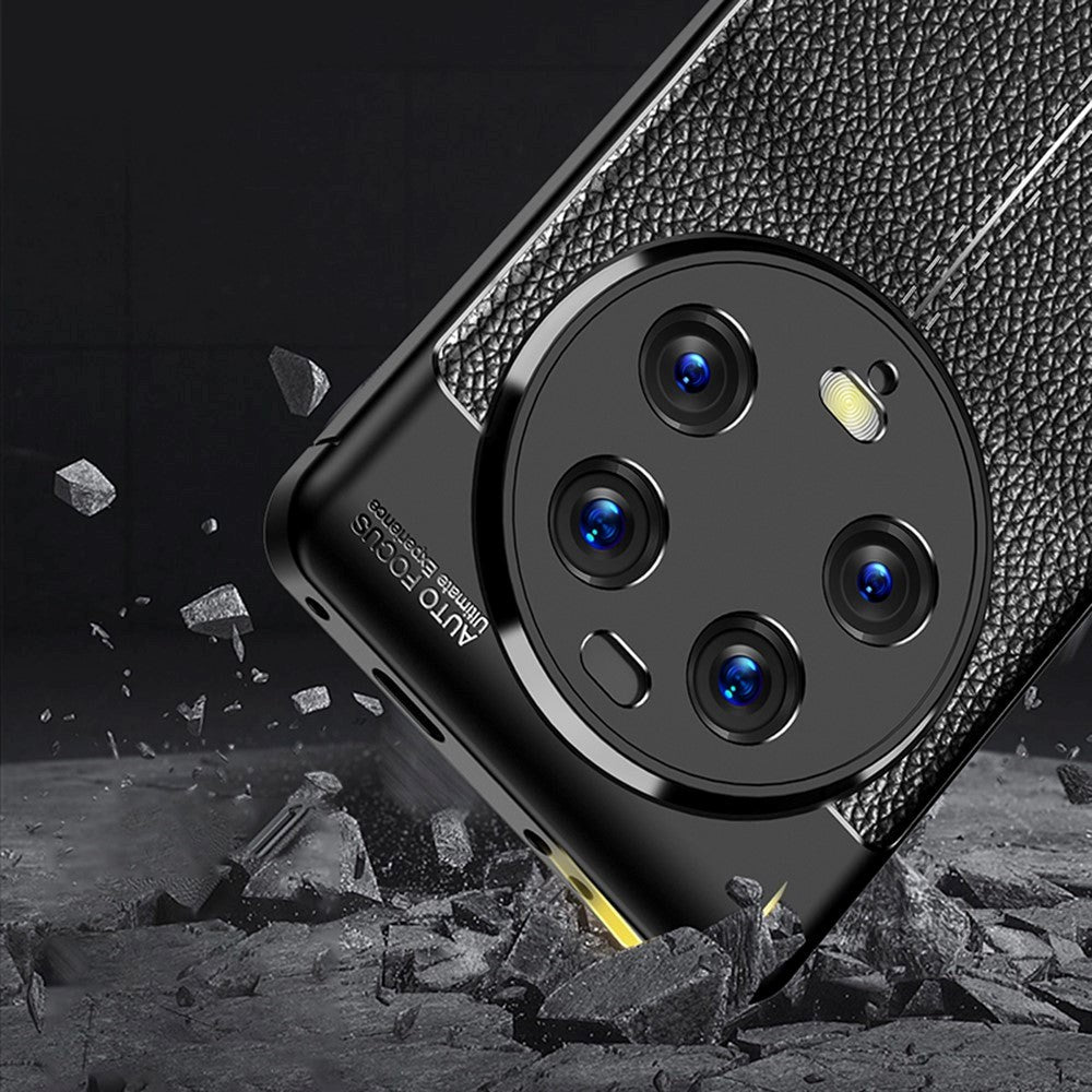 Xiaomi 13 Ultra Læderbetrukket Plastik Cover - Sort