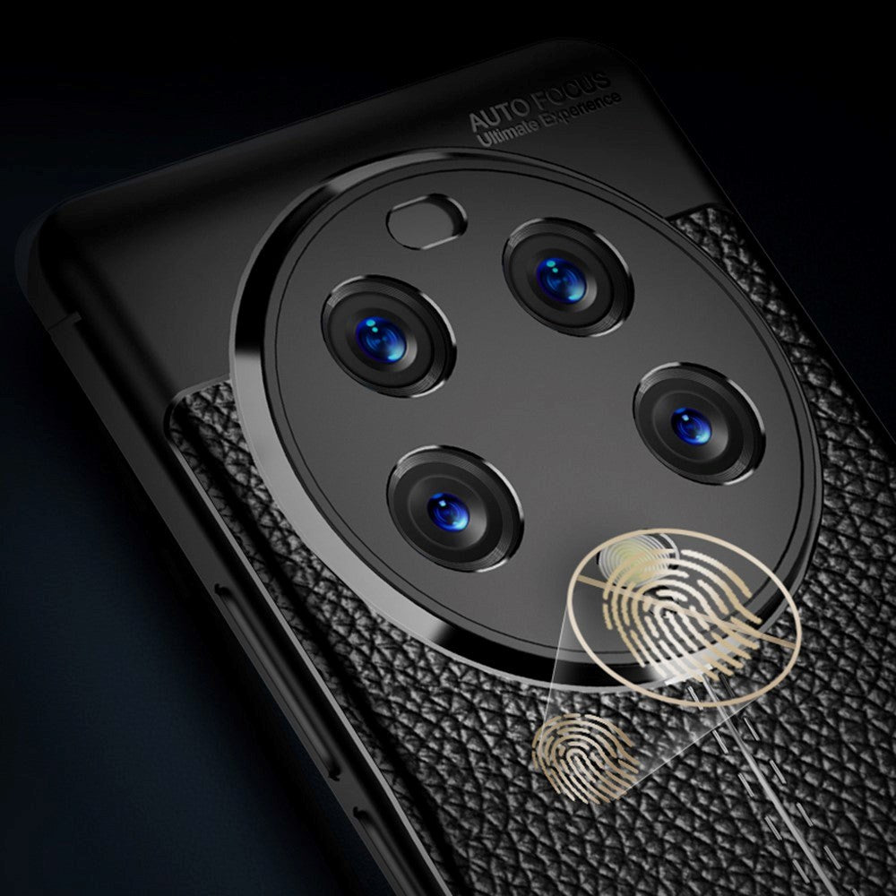 Xiaomi 13 Ultra Læderbetrukket Plastik Cover - Sort