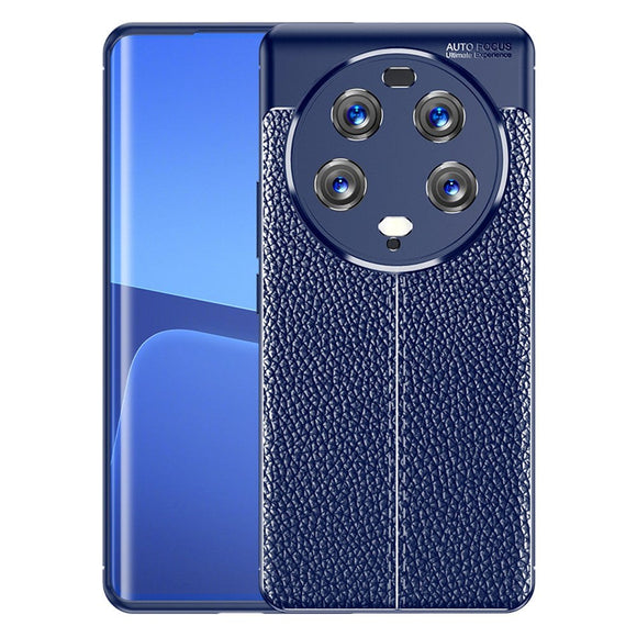 Xiaomi 13 Ultra Læderbetrukket Plastik Cover - Blå