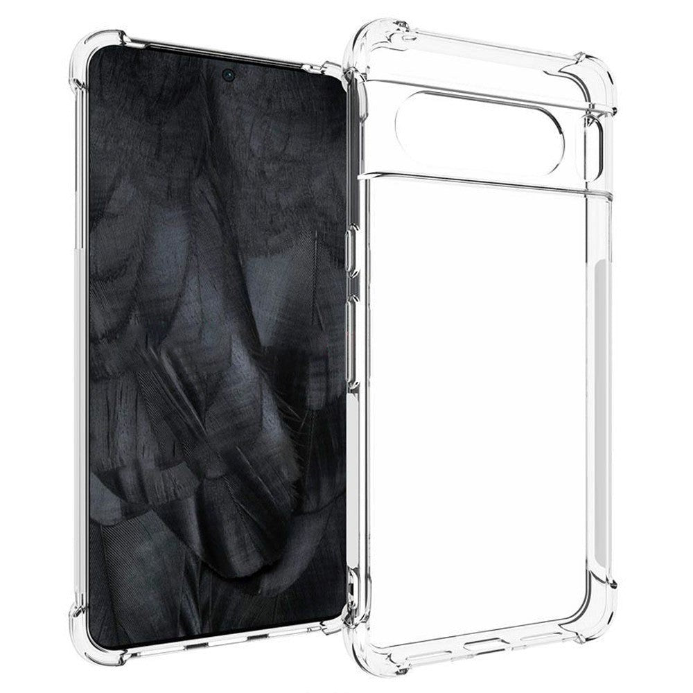 Google Pixel 8 Pro Fleksibelt Plastik Cover m. Forstærkede Hjørner - Gennemsigtig