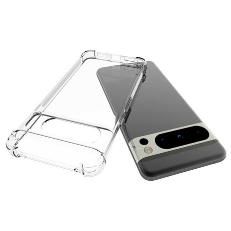 Google Pixel 8 Pro Fleksibelt Plastik Cover m. Forstærkede Hjørner - Gennemsigtig
