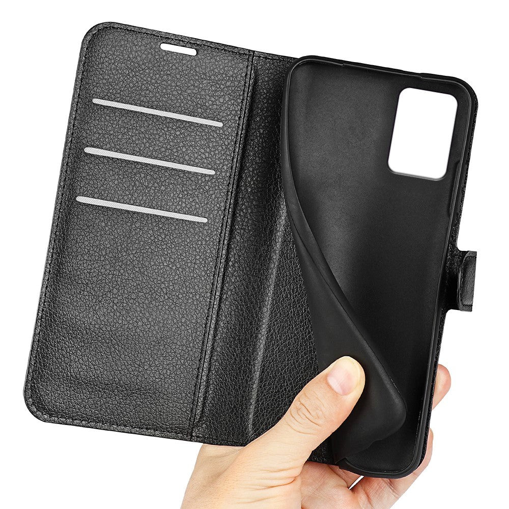 Nokia G22 Litchi Læder Cover m. Pung - Sort