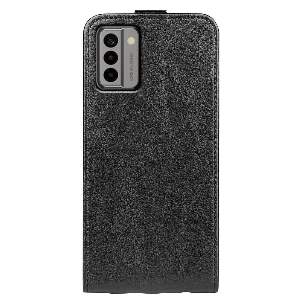 Nokia G22 Vertikalt Læder Cover m. Kortholder - Sort