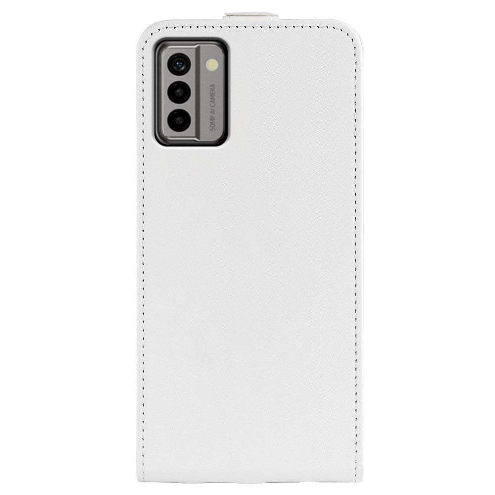 Nokia G22 Vertikalt Læder Cover m. Kortholder - Hvid