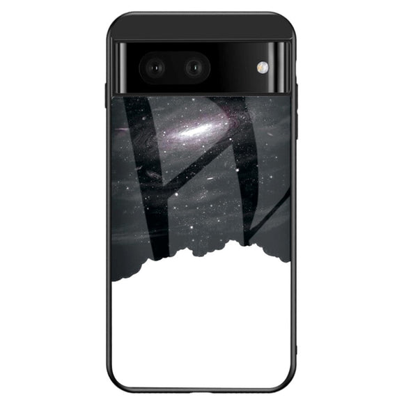Google Pixel 7A Cover med Glasbagside - Stjernehimmel