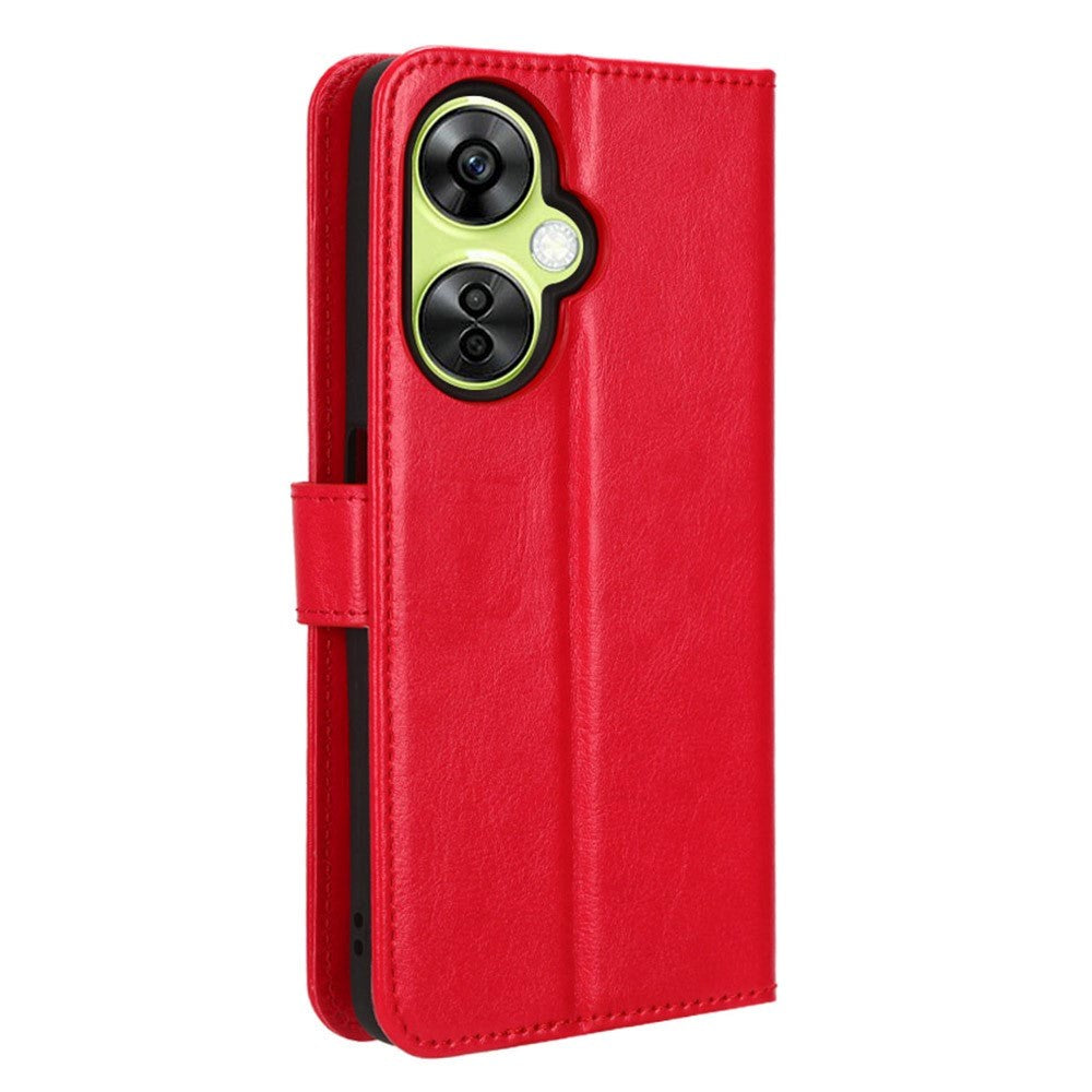 OnePlus Nord CE 3 Lite Læder Cover m. Pung & Ståfunktion - Rød