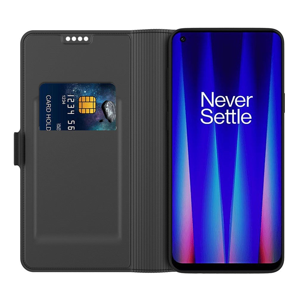 EIDERWOOD OnePlus Nord CE 3 Lite (5G) Kunstlæder Flip Cover m. Kortholder & Ståfunktion - Sort