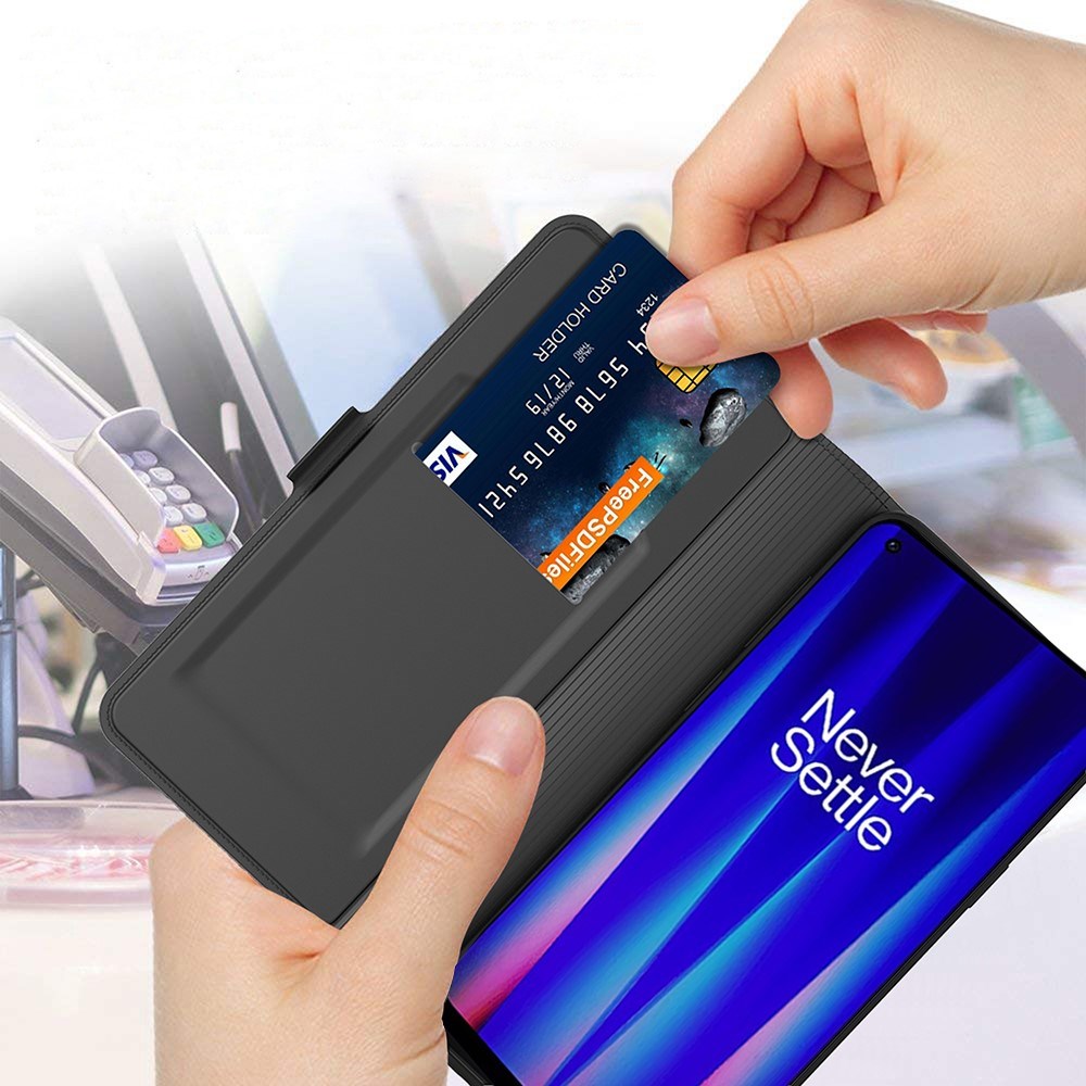 EIDERWOOD OnePlus Nord CE 3 Lite (5G) Kunstlæder Flip Cover m. Kortholder & Ståfunktion - Sort