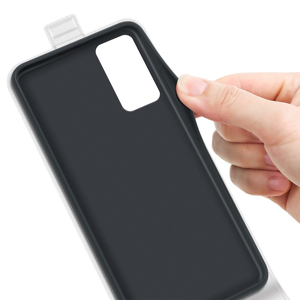 TCL 40R 5G Vertikalt Læder Cover m. Kortholder - Hvid