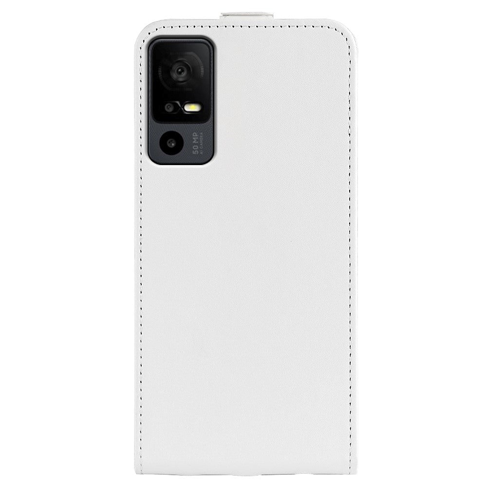 TCL 40R 5G Vertikalt Læder Cover m. Kortholder - Hvid