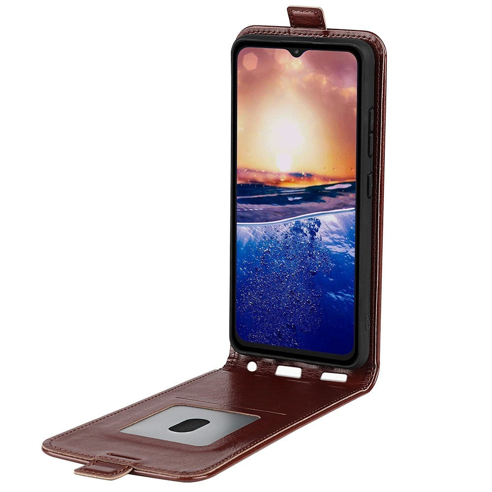 TCL 40R 5G Vertikalt Læder Cover m. Kortholder - Brun