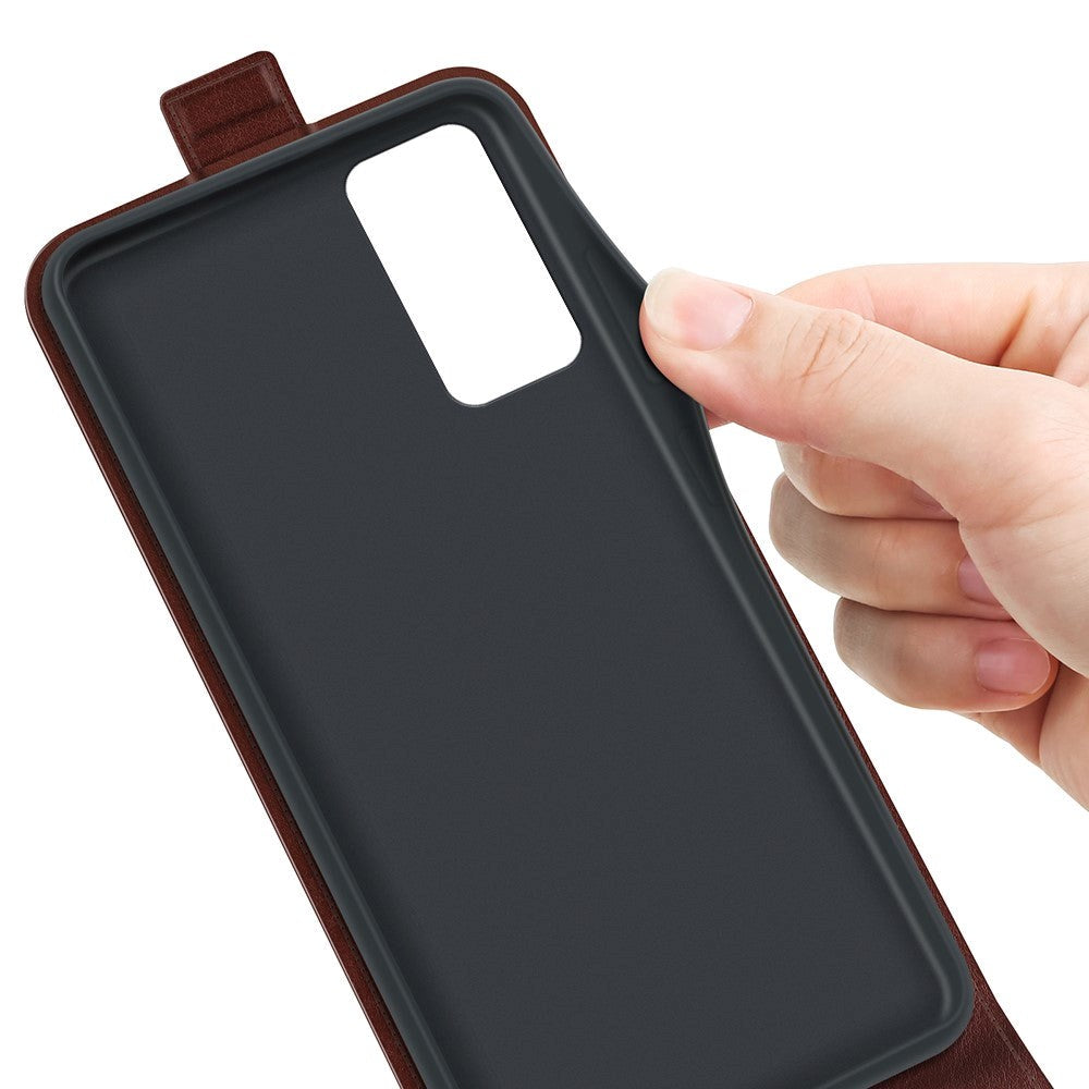 TCL 40R 5G Vertikalt Læder Cover m. Kortholder - Brun
