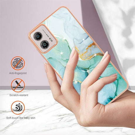 Motorola Moto G53 / G23 / G13 Hybrid Plastik Cover - Grøn Marmor
