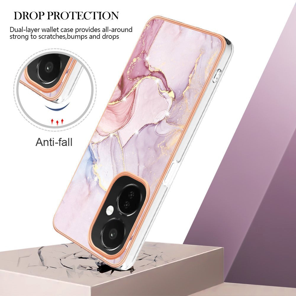OnePlus Nord CE 3 Lite (5G) Hybrid Plastik Cover - Lyserød Marmor