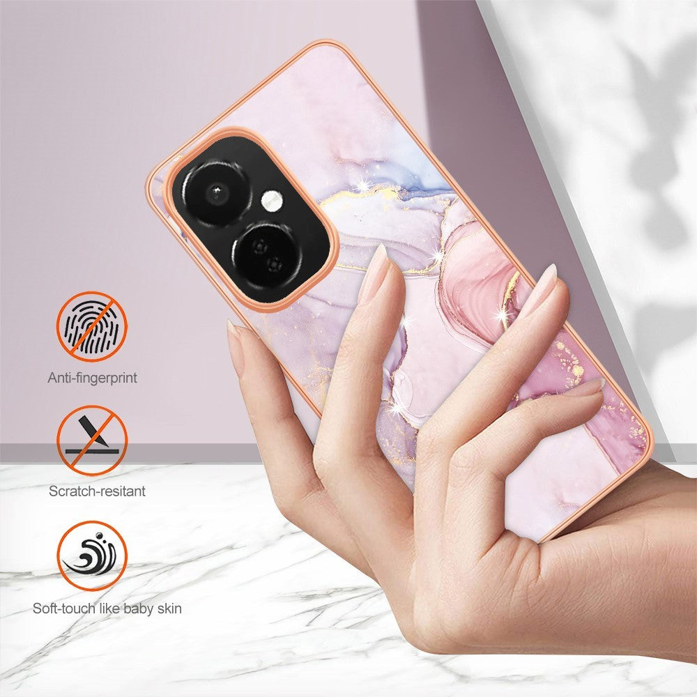OnePlus Nord CE 3 Lite (5G) Hybrid Plastik Cover - Lyserød Marmor