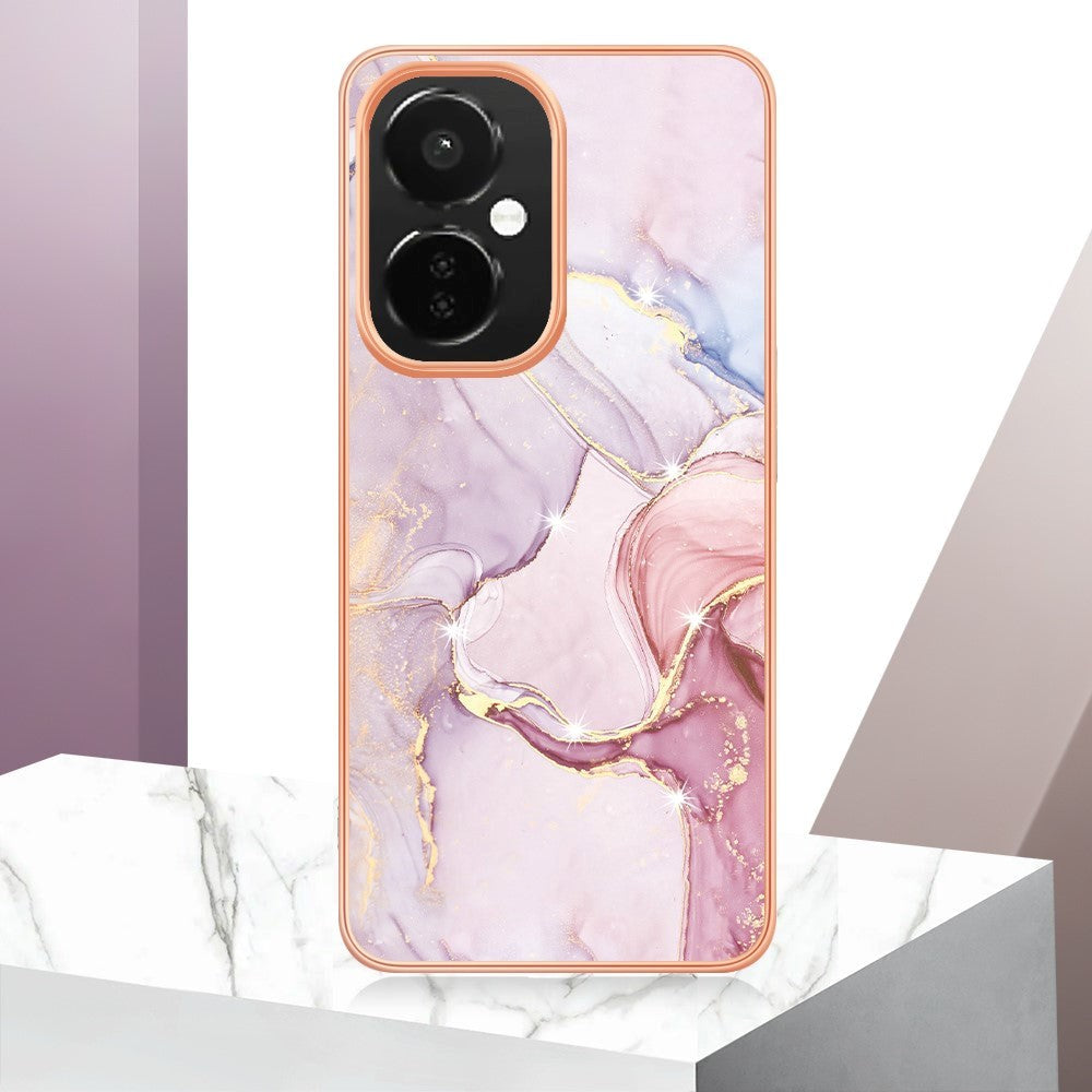 OnePlus Nord CE 3 Lite (5G) Hybrid Plastik Cover - Lyserød Marmor