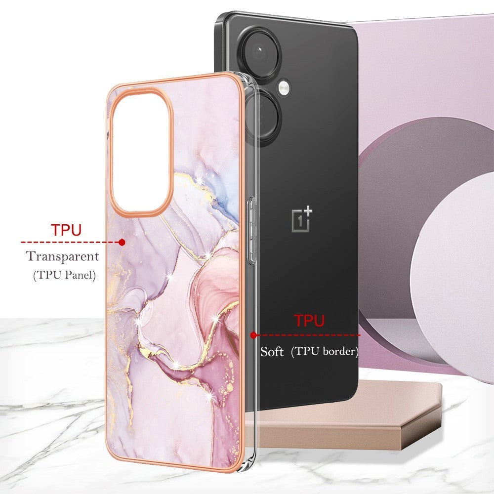 OnePlus Nord CE 3 Lite (5G) Hybrid Plastik Cover - Lyserød Marmor