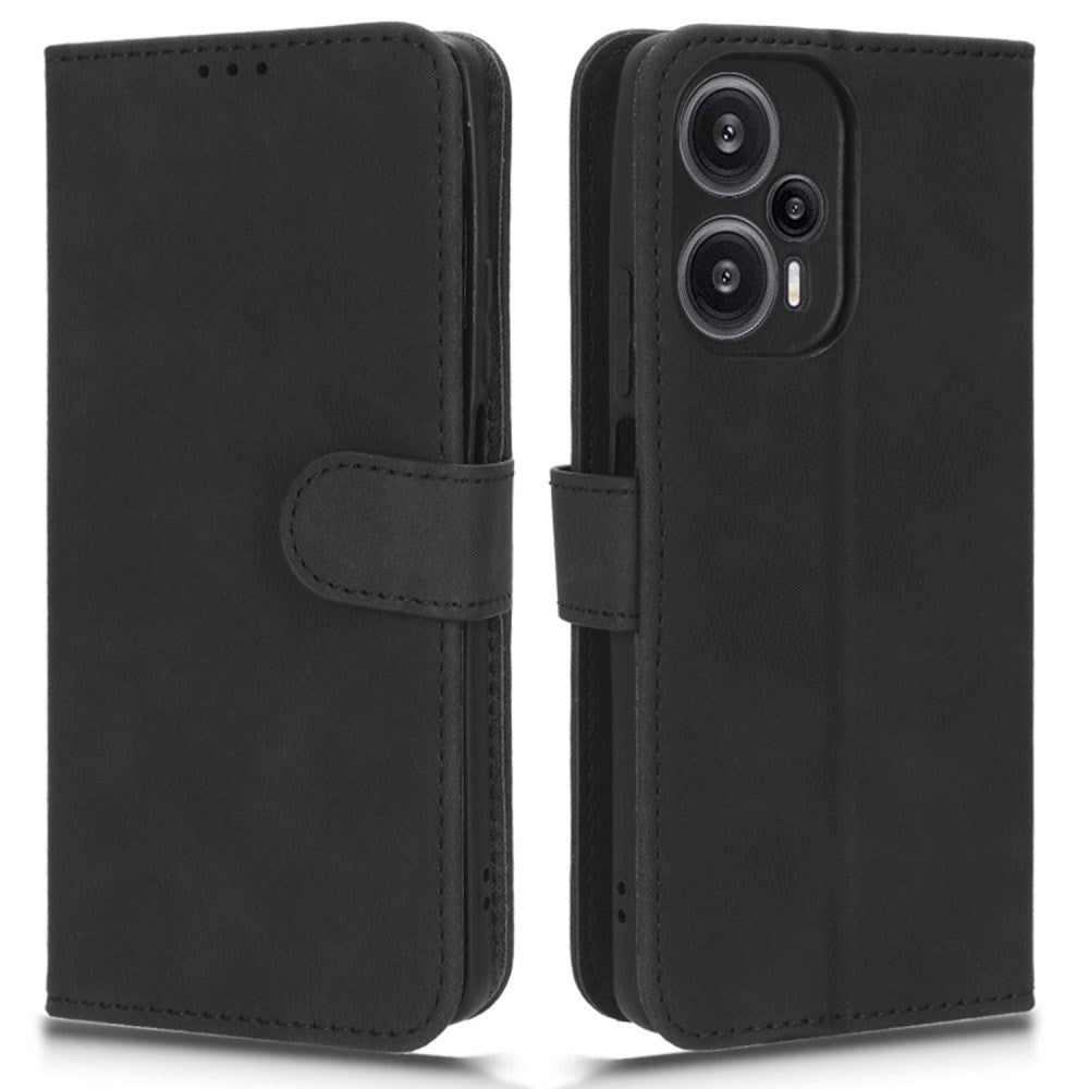 Xiaomi Poco F5 Læder Cover m. Pung og Ståfunktion - Sort