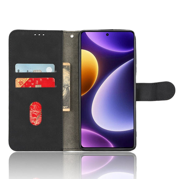 Xiaomi Poco F5 Læder Cover m. Pung og Ståfunktion - Sort