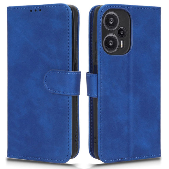 Xiaomi Poco F5 Læder Cover m. Pung og Ståfunktion - Blå