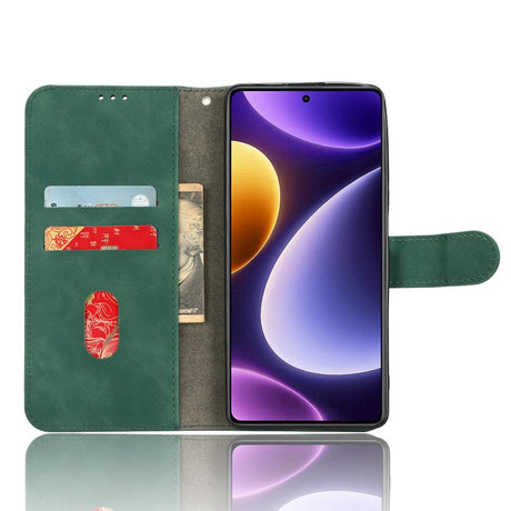 Xiaomi Poco F5 Læder Cover m. Pung og Ståfunktion - Grøn