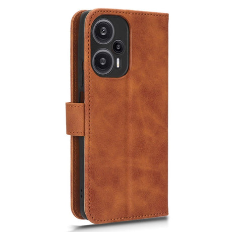 Xiaomi Poco F5 Læder Cover m. Pung og Ståfunktion - Brun