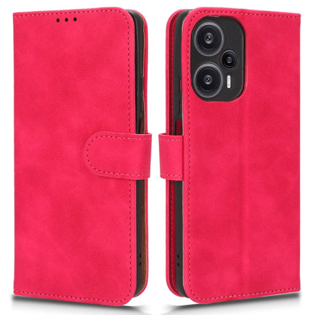 Xiaomi Poco F5 Læder Cover m. Pung og Ståfunktion - Lyserød