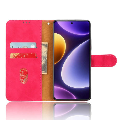Xiaomi Poco F5 Læder Cover m. Pung og Ståfunktion - Lyserød