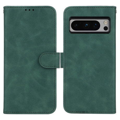 Google Pixel 8 Pro Læder Cover m. Pung og Ståfunktion - Grøn