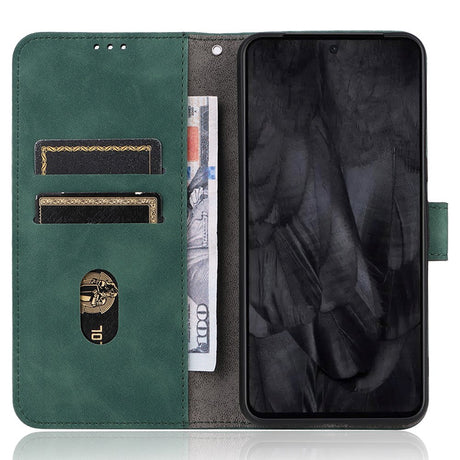 Google Pixel 8 Pro Læder Cover m. Pung og Ståfunktion - Grøn