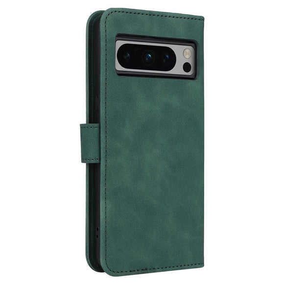 Google Pixel 8 Pro Læder Cover m. Pung og Ståfunktion - Grøn