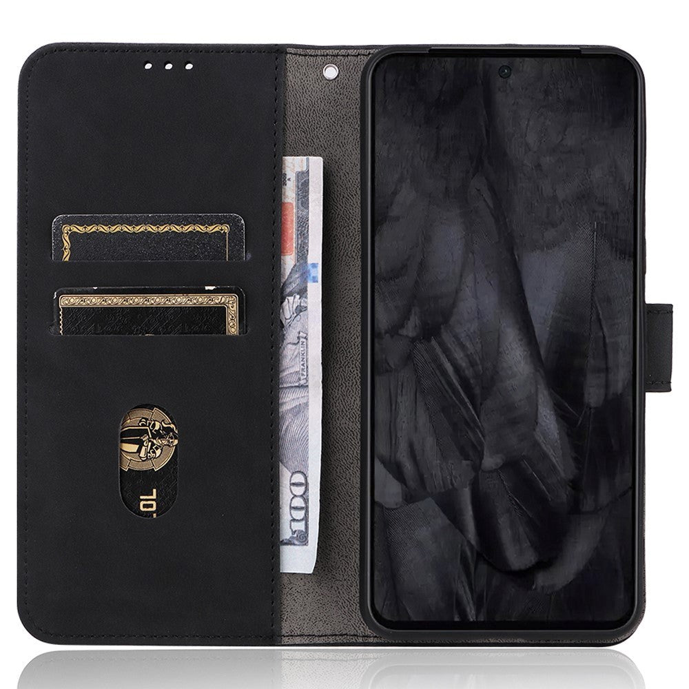 Google Pixel 8 Pro Læder Cover m. Pung og Ståfunktion - Sort