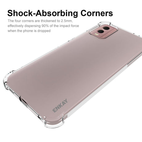 EIDERWOOD Nokia C32 Fleksibelt Plastik Cover m. Kraftige Hjørner - Gennemsigtig