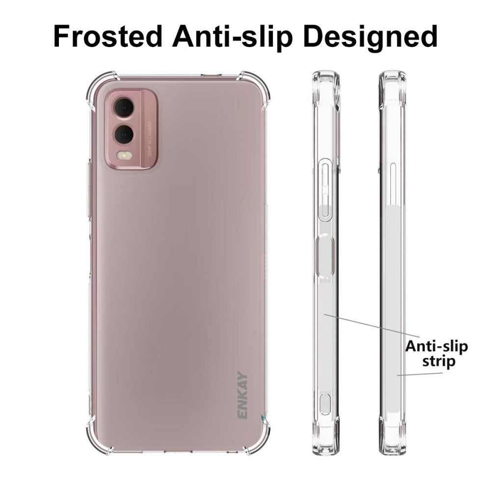 EIDERWOOD Nokia C32 Fleksibelt Plastik Cover m. Kraftige Hjørner - Gennemsigtig