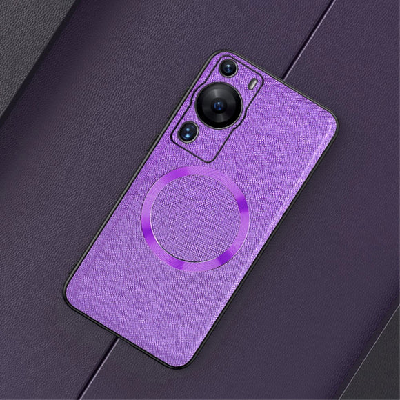 Huawei P60 Pro Plastik Cover m. Ru Tekstur - MagSafe Kompatibel - Lilla