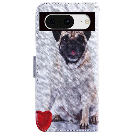Google Pixel 8 Læder Cover m. Pung & Print - Pug