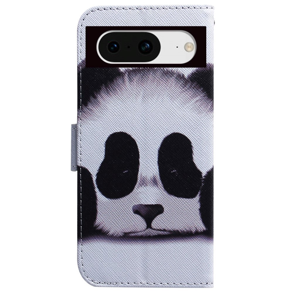 Google Pixel 8 Læder Cover m. Pung & Print - Panda